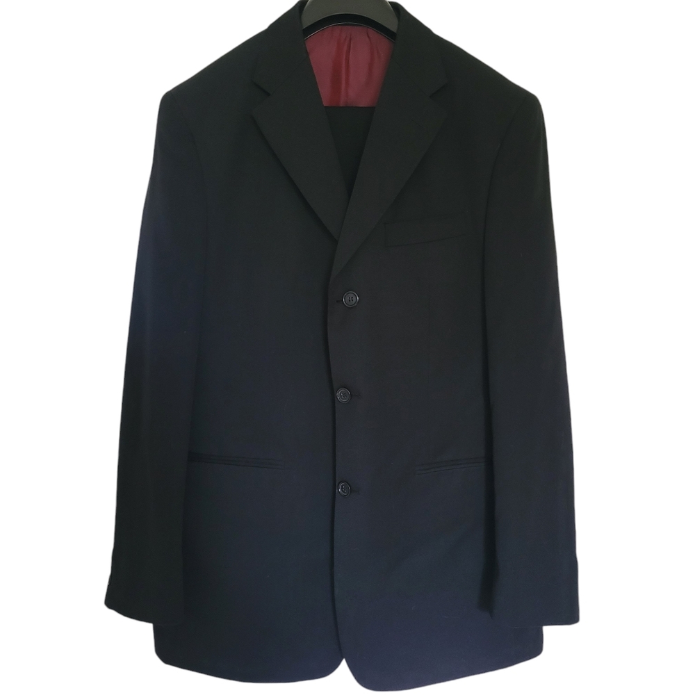 Bellissino Black Single Breast Suit Jacket & Straight Leg Trousers, Size 40L - Picture 1 of 16